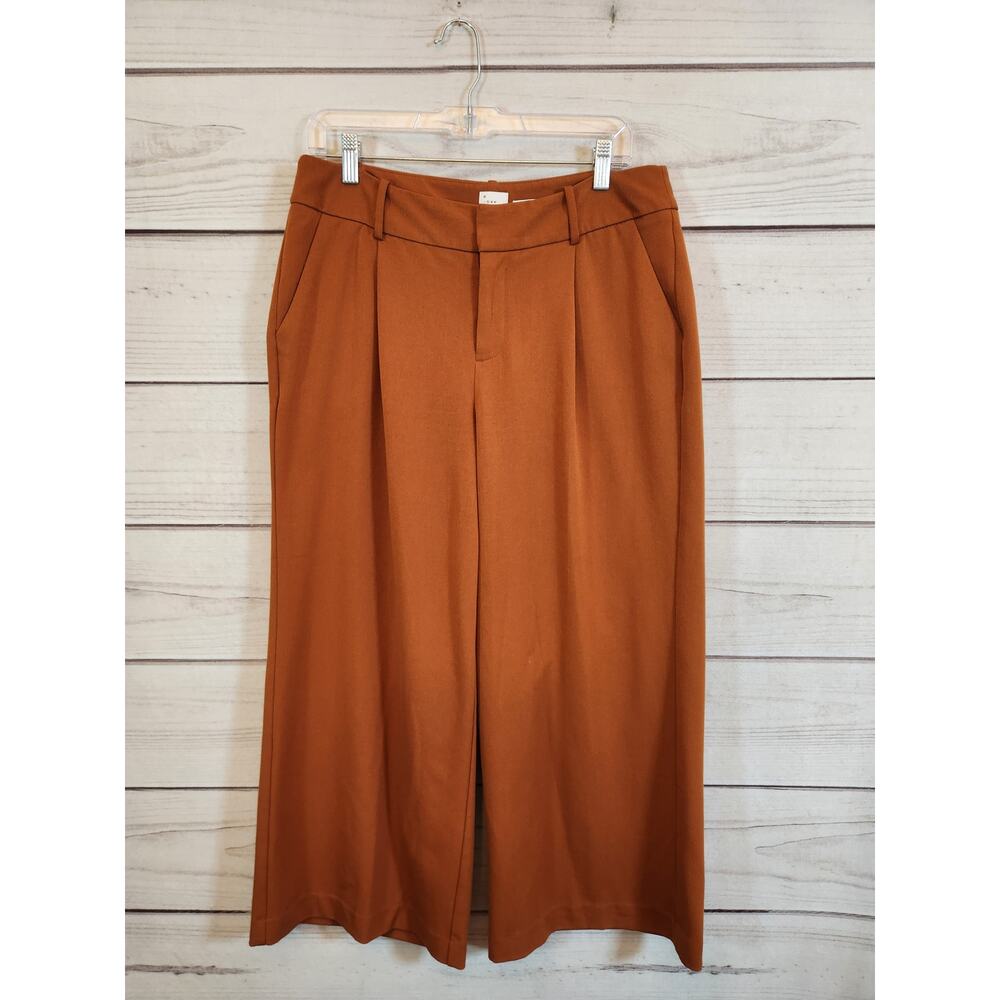 A New Day Women's Burnt Orange Wide Leg Cropped Pants Office Career Workwear 10